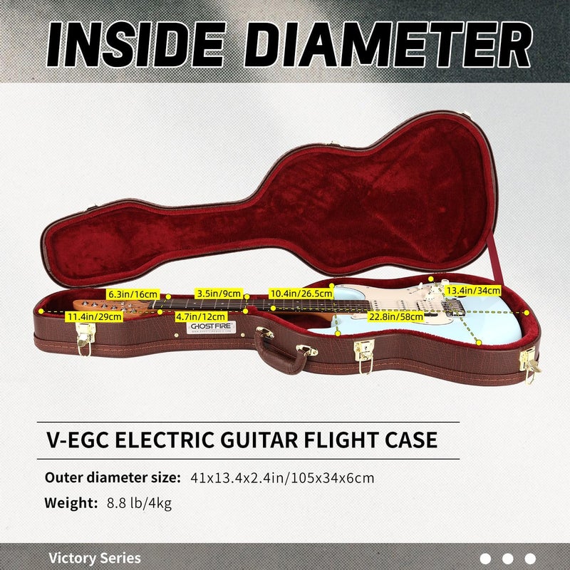 GHOSTFIRE Hard-Shell Cases Electric Guitars Case Super thick fit ST (V-EGC) - Image 3